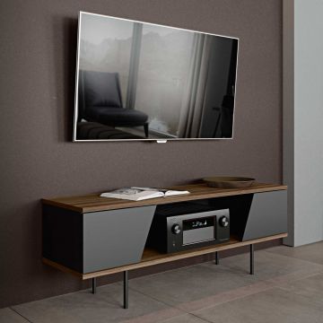 Tv-meubel Pixie 140cm - walnoot/zwart