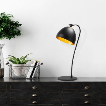 Fulgor Tafellamp | Metalen Lamp | Zwart Goud | E14 Lampvoet