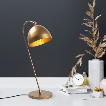 Fulgor Gouden Metalen Tafellamp | 18x26x54 cm | E14 Stopcontact