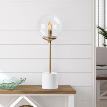 Fulgor Tafellamp | Metalen Lamp | Glazen Kap | 20cm Diameter