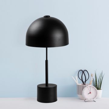 Fulgor Tafellamp | Metalen Lamp | 26cm Diameter | 53cm Hoogte | Zwart