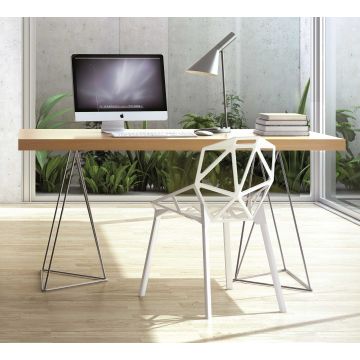Table / Bureau Multis 160cm - chêne/chrome