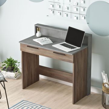 Locelso bureau, 93cm breed, bruin grijs