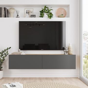 Locelso TV-meubel | 18 mm dik | 140 cm breed | Atlantic Pine Antraciet