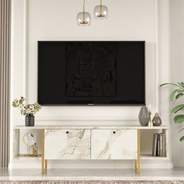 Locelso TV Stand | 160cm Breedte | 18mm Dikte | Wit Goud