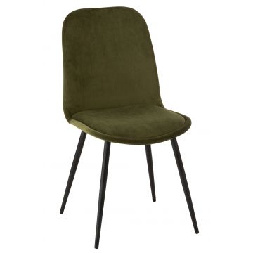 Chaise claire met/textile vert