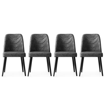 Ensemble de chaises élégantes et confortables (4 pièces) - Anthracite