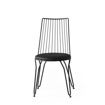 Ensemble de chaises Vella | Structure 100% métal | Sièges en simili cuir | Noir