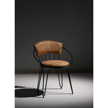 Ensemble de chaises Vella | Structure 100% métal | Tissu velours | Noir Beige