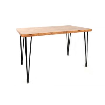 Fashionable Woody Melamine Dining Table with Metal Legs (45 characters)