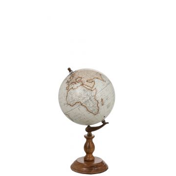Globe sur pied bois medium