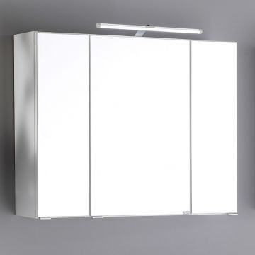 Spiegelkast Bobbi 80cm model 2 3 deuren & ledverlichting - wit