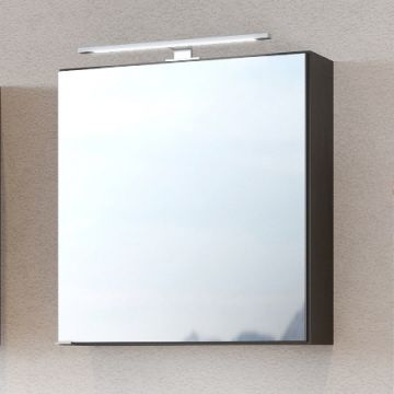 Spiegelkast Dasa 60cm met 1 deur - grafiet/mat grijs 