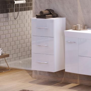 Armoire salle de bains Florent 40cm 3 tiroirs - blanc
