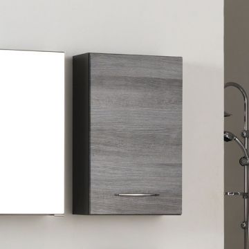 Hangkastje Florent 40cm 1 deur - grafiet/grijze eik