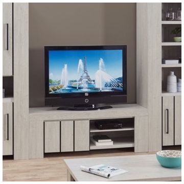 Tv-meubel Gilio 146cm, 1 deur - grijze eik 