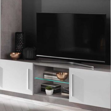Tv-meubel Greta 156 cm - beton/wit