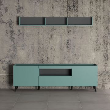 tv-meubelset Melton | 181 x 42 x 175 cm | Anthracite Blue