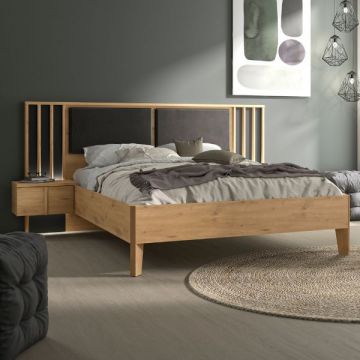 Twijfelaar Rivoli met nachtkastjes en verlichting | 140 x 200 cm | Artisan Oak-design