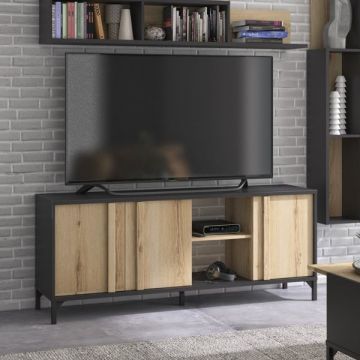 Meuble TV Esteban | 160 x 40 x 66 cm | Helvezia Oak design