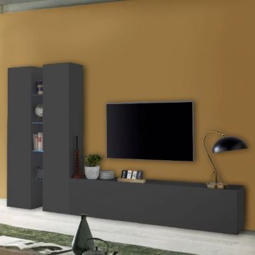 Meuble TV Natasha | Meuble TV, meubles de rangement et compartiments de rangement | Couleur anthracite