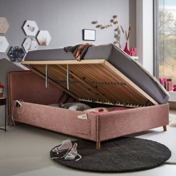 Kofferbed Ollie | 90 x 200 cm | Roze design