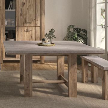 Table de salle à manger carrée Basalte | 140 x 140 x 76 cm | Viking Oak design