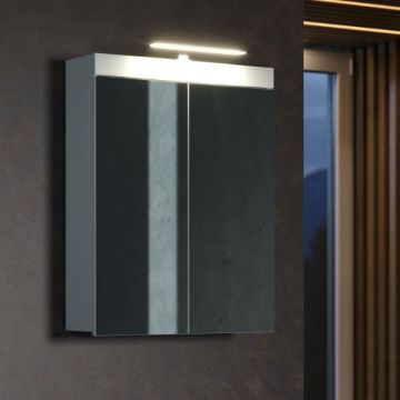 Armoire de toilette Amanda | 60 x 17 x 77 cm | Avec éclairage LED | Agave Grey