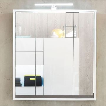Armoire de toilette Sol | 67 x 18 x 73 cm | High Glossy White