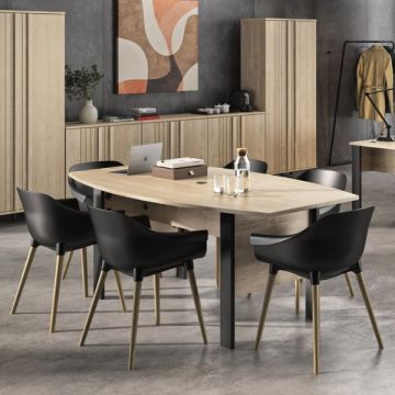 Table de réunion Faro | 200 x 100 x 76 cm | Design Blonde Oak