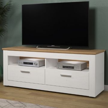 TV-kast Shade | 148 x 45 x59 cm | Dennenhout | Wit