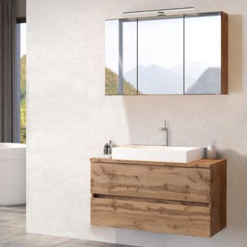 Ensemble lavabo Pienza | Armoire de toilette, meuble sous-vasque | Wotan Oak design