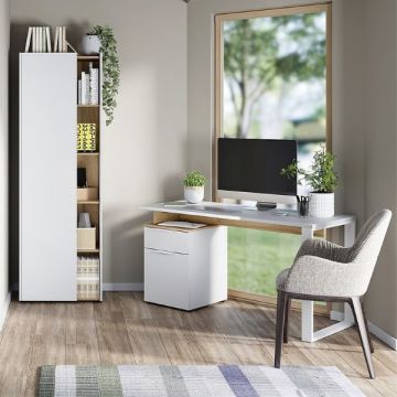 Ensemble de bureau Yannai | bureau avec rangement, armoire à dossiers | Oak White design