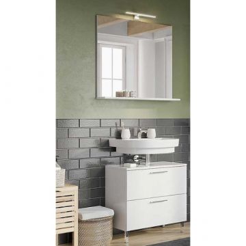 Ensemble de salle de bain Artis | Meuble lavabo, miroir mural avec éclairage | Blanc