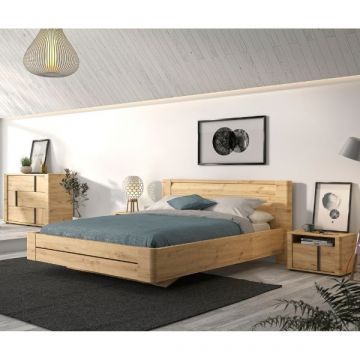 Slaapkamerset Attitude | Tweepersoonsbed, nachtkastje, commode | Oak Design