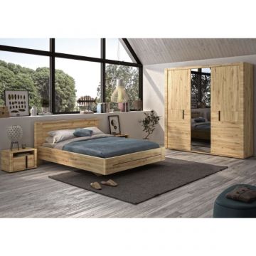 Ensemble de chambre à coucher Attitude | Lit double, table de chevet, armoire | Oak Design