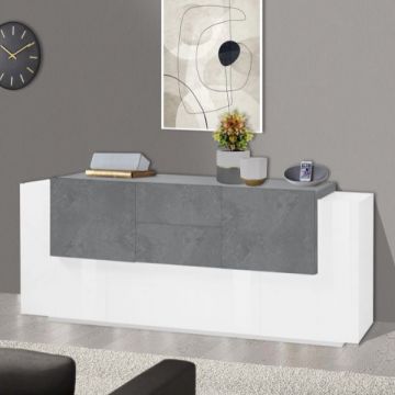 Buffet Porro | 220 x 45 x 86 cm | High Gloss White & Ardesia design