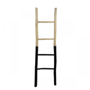 Decoratieve ladder Lydie 150cm - zwart/hout