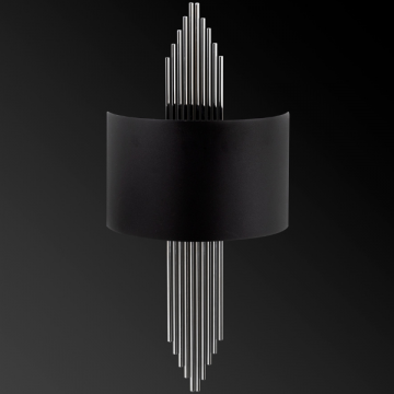 Opviq Wandlamp | METAL BODY | Zwart Zilver | 75 x 10 x 22 cm