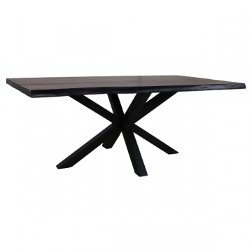 Eettafel Davor 220x100cm - bruin/zwart