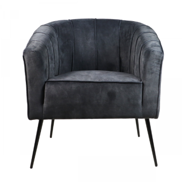 Fauteuil Chester velours - antraciet