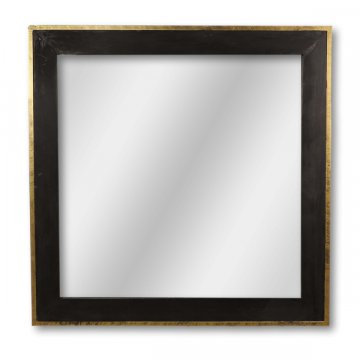 Spiegel Aurelie 90x90cm teakhout - zwart/goud
