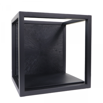 Wandbox Downton 25x25x18cm mangohout en metaal - zwart