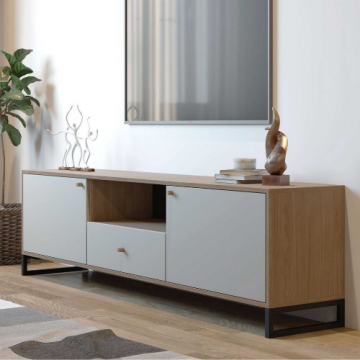 Tv-meubel Inda 180cm - beige/walnoot