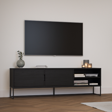 Tv-meubel Trend- zwart essenhout