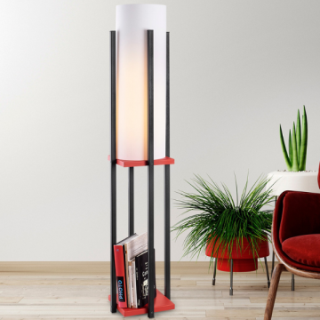 Lampana Vloerlamp | Metalen Lamphuis | Zwart Rood
