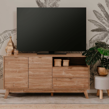 Tv-meubel Babette 140x40 cm - bamboe