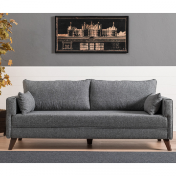 Comfortabele 3-zitsbank in grijs: stijlvol ontwerp en gemakkelijk te reinigen stof