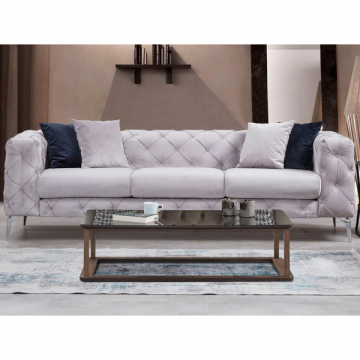 Comfortabele 3-zitsbank | Stijlvol ontwerp | Beukenhouten frame | 100% polyester stof