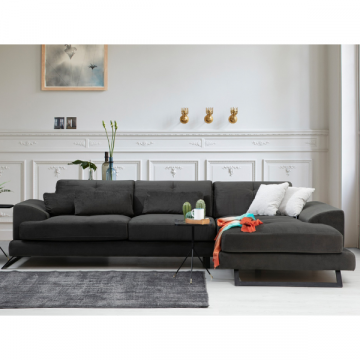 Comfortabele en stijlvolle hoekbank | Beukenhouten frame | 308x190 cm | Antraciet